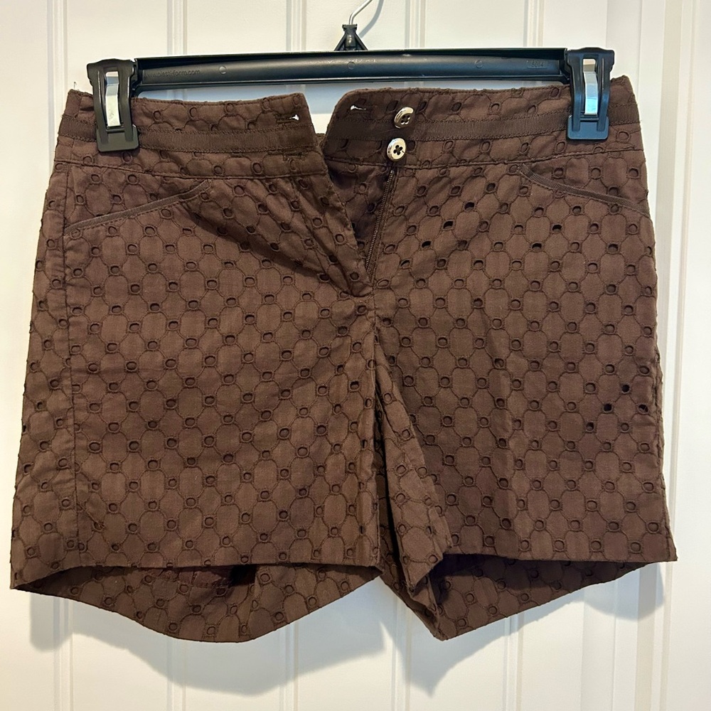 White House Black Market Brown Women's Eyelet Shorts